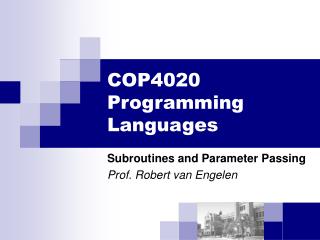 COP4020 Programming Languages