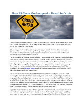 How PR Saves the Image of a Brand in Crisis