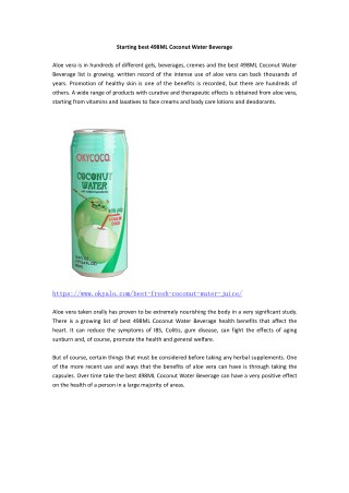 Starting best 498ML Coconut Water Beverage