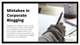 Mistakes in Corporate Blogging