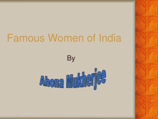 Famous Women of India