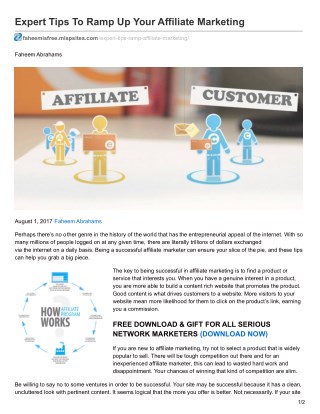 Expert Tips To Ramp Up Your Affiliate Marketing