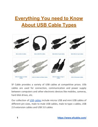 Everything You Need to Know About USB Cable Types