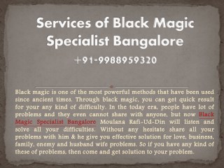 Services of Black Magic Specialist Bangalore | 91-9988959320