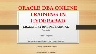 Oracle dba training in hyderabad