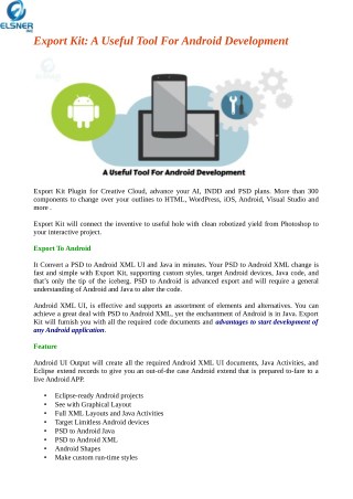 Export Kit: A Useful Tool For Android Development
