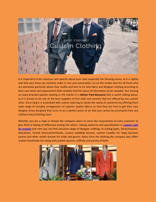 Custom Suits for Women