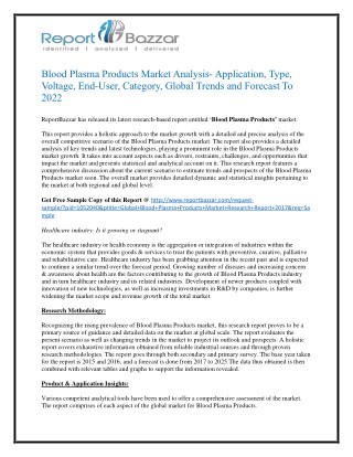 Blood Plasma Products Market Analysis, Applications, Size, Share, Overview To 2022
