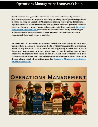Operations management homework help