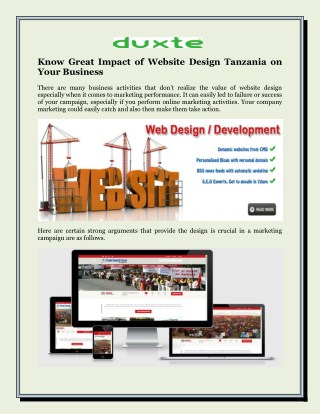 Know Great Impact of Website Design Tanzania on Your Business