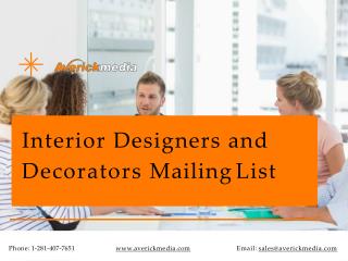 Interior Designers and Decorators Mailing List