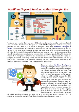WordPress Support Services: A Must Have for You