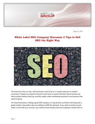 White Label SEO Company Discusses 3 Tips to Sell SEO the Right Way