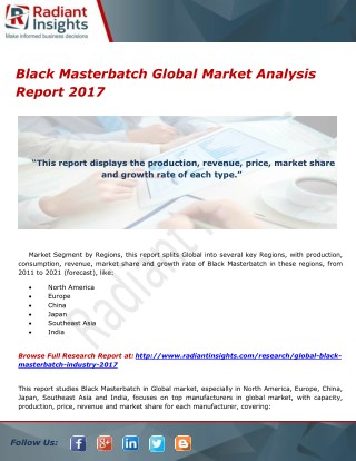 Black Masterbatch Global Market Analysis Report 2017