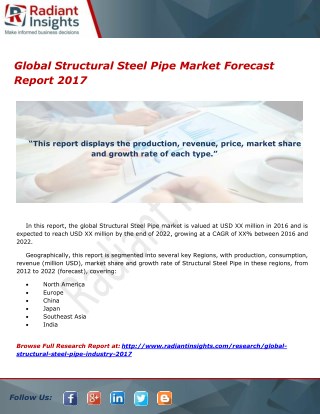 Global Structural Steel Pipe Market Forecast Report 2017