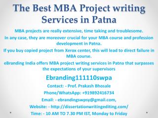 The Best MBA Project writing Services in Patna