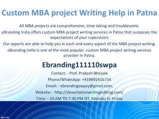 Custom MBA project Writing Help in Patna