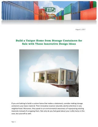 Build a Unique Home from Storage Containers for Sale with These Innovative Design Ideas