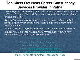 Class Overseas Career Consultancy Services Provider in Patna