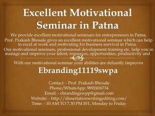 Excellent Motivational Seminar in Patna