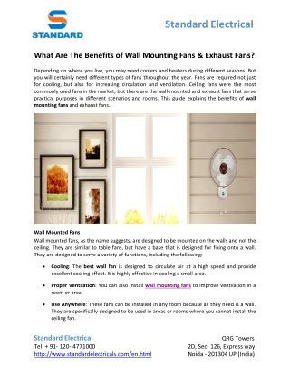 What Are The Benefits of Wall Mounting Fans & Exhaust Fans