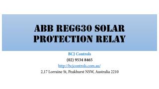 ABB REG630 Solar Protection Relay | Anti Islanding