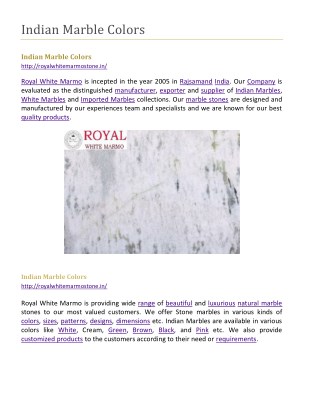 Indian Marble Colors