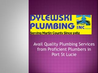 Avail Quality Plumbing Services from Proficient Plumbers in Port St Lucie