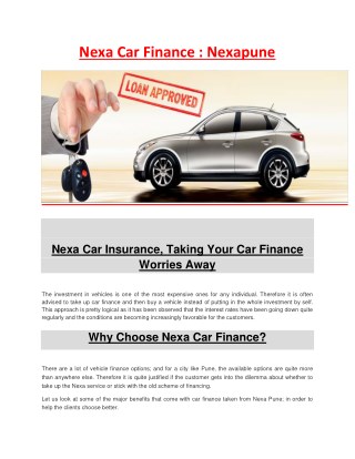 Nexa Car Finance : Nexapune