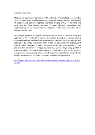 coating nanoparticles