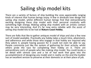 Sailing ship model kits