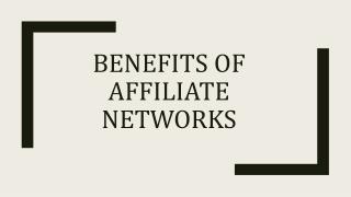 Benefits of affiliate network