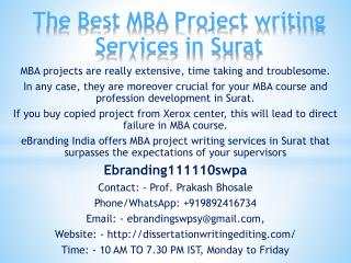 The Best MBA Project writing Services in Surat