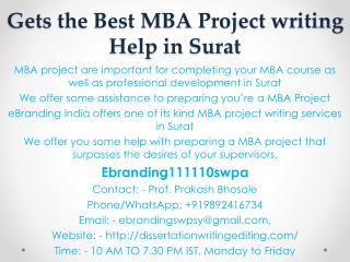 Gets the Best MBA Project writing Help in Surat