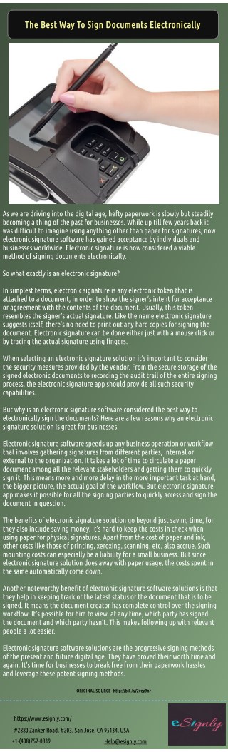 Sign Documents Electronically Using Secure Electronic Signatures