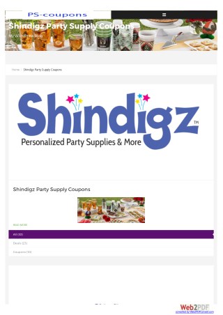 Party supplies coupons