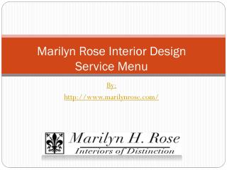 Marilyn Rose Interior Design Service Menu