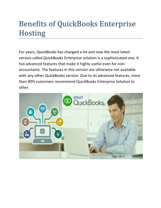 Benefits of QuickBooks Hosting Services