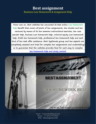 Law Assignment Help | Law Homework Help | Law Assignment Solutions | Business Law Homework Help