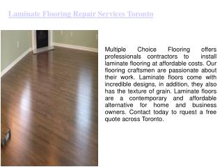 Get Laminate Flooring Repair Services In Toronto, ON