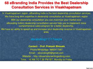 68 eBranding India Provides the Best Dealership Consultation Services in Visakhapatnam