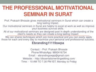 The Professional Motivational Seminar in Surat