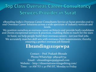Top Class Overseas Career Consultancy Services Provider in Surat