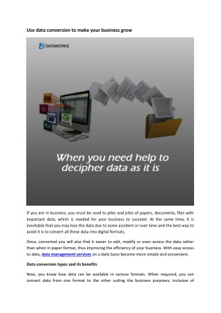 Use data conversion to make your business grow