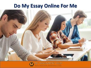 Do My Essay Online For Me