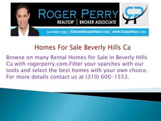 Homes For Sale Beverly Hills Ca