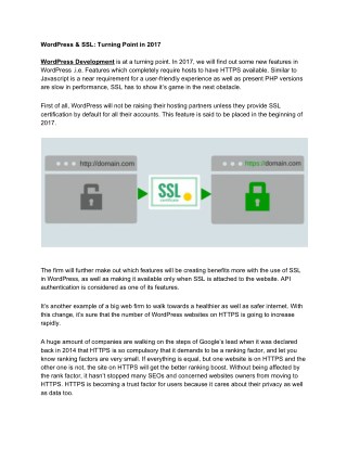 WordPress & SSL: Turning Point in 2017