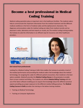Become a best professional in Medical Coding Training