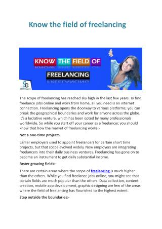 Know the field of freelancing