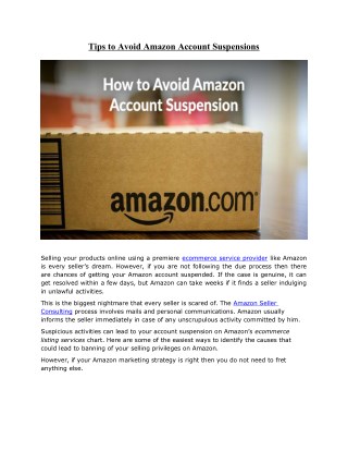 Tips to Avoid Amazon Account Suspensions
